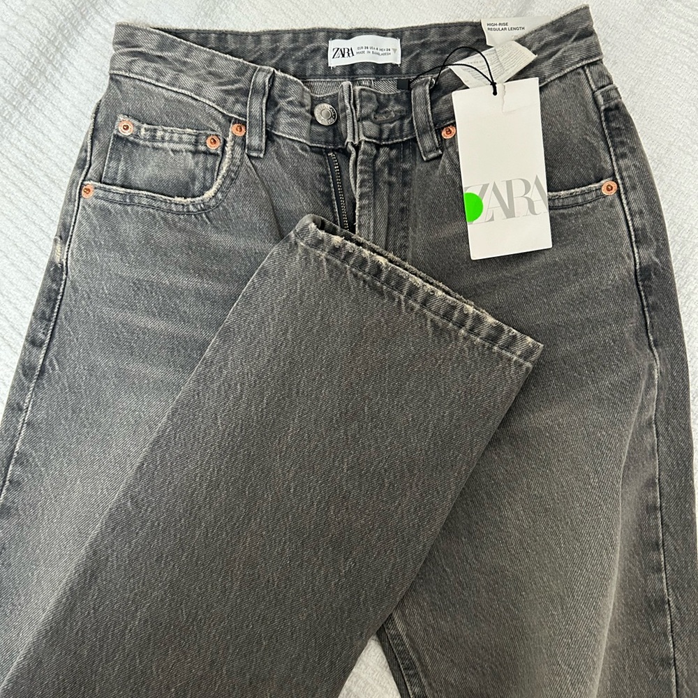NWT Zara High Rise Straight Leg Jeans